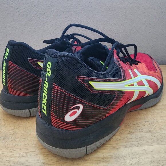Asics GEL Rocket Mens Red Black Volleyball Court Shoes 1071A030 Size 9 42.5 - Picture 2 of 11